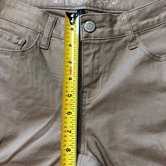 Beige Wax Jean Stretch Cargo Skinny Jeans Size 5 - Picture 10 of 11